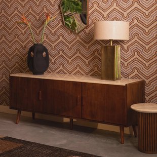 Dutchbone TV-meubel 'Arda' Walnoot en travertin, 160cm