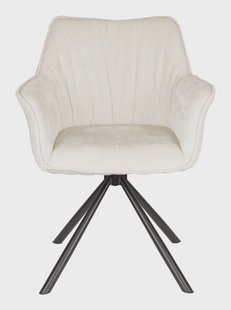 ZILT Draaibare Eetkamerstoel 'Jahmar' Chenille, kleur Beige