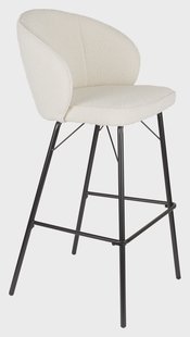 ZILT Barkruk 'Lysandra' Bouclé, kleur Wit (zithoogte 75cm)