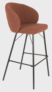 ZILT Barkruk 'Lysandra' Bouclé, kleur Terra (zithoogte 75cm)