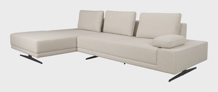 Dutchbone Loungebank 'Shelly' Gemêleerd, Links, kleur Off White