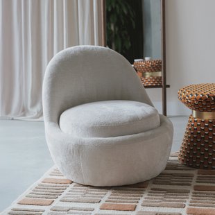 ZILT Fauteuil 'Jenee' Chenille, kleur Off White