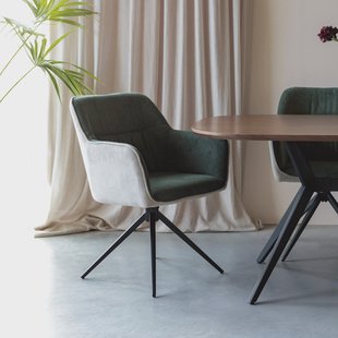 ZILT Eetkamerstoel 'Hasani' kleur Beige/Groen