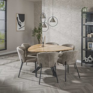 LifestyleFurn Driehoekige Eettafel 'Zoua' Acaciahout, 135 x 135cm