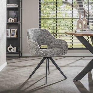 LifestyleFurn Draaibare Eetkamerstoel 'Deonte' kleur Staalgrijs