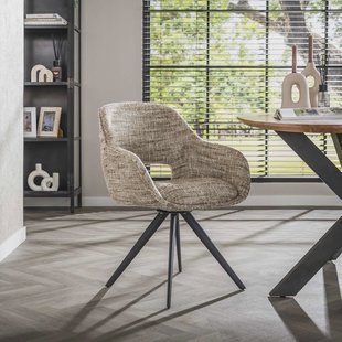 LifestyleFurn Draaibare Eetkamerstoel 'Deonte' kleur Zand