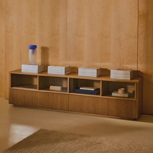 Kave Home TV-meubel 'Helvine' Eiken en glas, 200cm