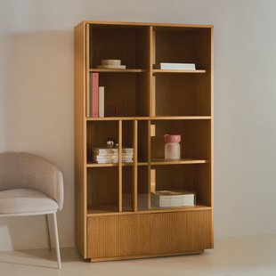 Kave Home Vitrinekast 'Helvine' Eiken en glas, 174 x 100cm