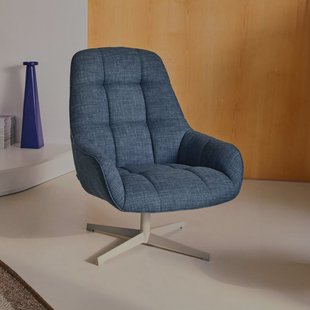Kave Home Draaifauteuil 'Jaspe' Structuurstof, kleur Blauw