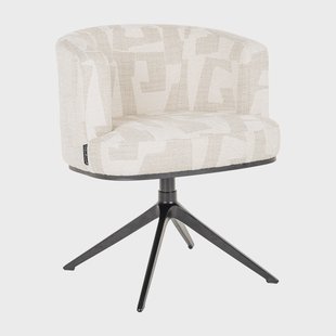 Richmond Draaibare Eetkamerstoel 'Cheyenne' Graffic stof, kleur Beige