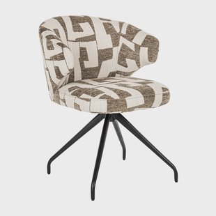 Richmond Draaibare Eetkamerstoel 'Milly' Graffic stof, kleur Moss