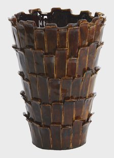 Light & Living Vaas 'Banya' Keramiek, 43cm, kleur Donkerbruin