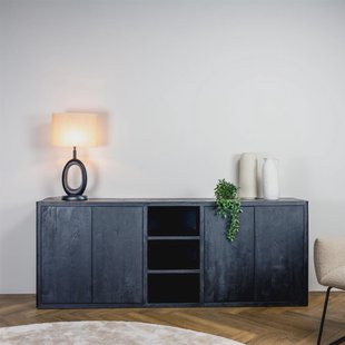 Tower Living Dressoir 'Tenna' Mangohout, 220cm, kleur Zwart