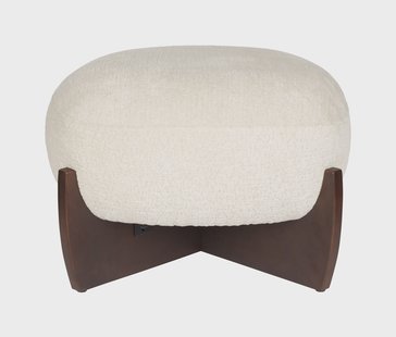 Dutchbone Hocker 'Emilius' Bouclé en rubberhout