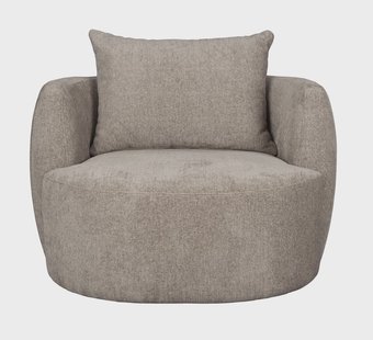 Dutchbone Fauteuil 'Rocca' Geweven stof, kleur Cappuccino