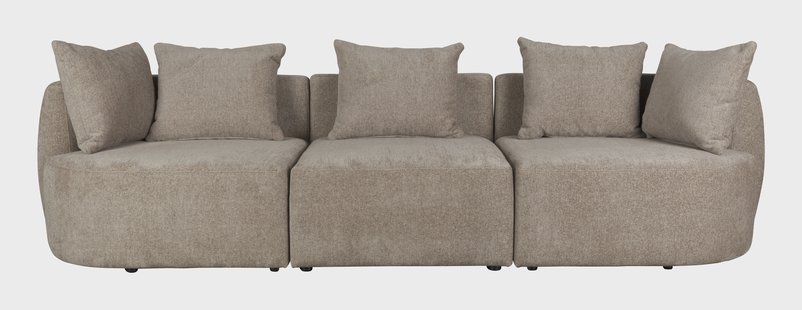 Dutchbone 4,5-zits Bank 'Rocca' Geweven stof, kleur Cappuccino