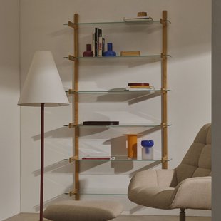 Kave Home Wandrek 'Sitra' Eikenhout en glas, 202 x 90cm