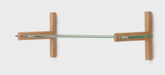 Kave Home Wandrek 'Sitra' Eikenhout en glas, 28 x 90cm