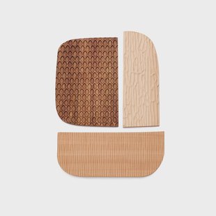 Kave Home Wandpaneel 'Trivax' Set van 3 stuks, Acaciahout