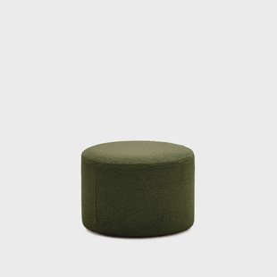 Kave Home Poef 'Kaeli' Bouclé, 60cm, kleur Donkergroen