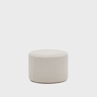 Kave Home Poef 'Kaeli' Bouclé, 60cm, kleur Ecru
