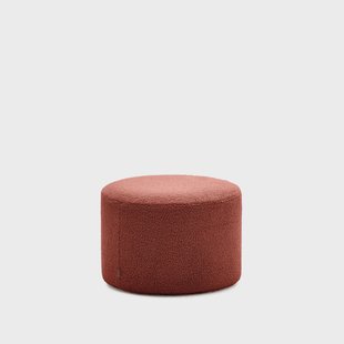 Kave Home Poef 'Kaeli' Bouclé, 60cm, kleur Terracotta