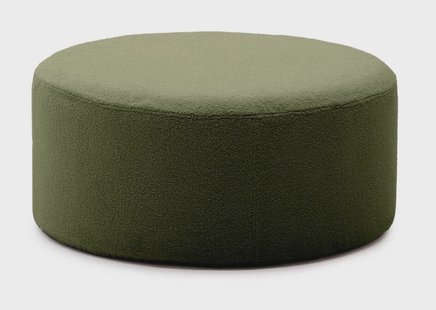 Kave Home Poef 'Kaeli' Bouclé, 90cm, kleur Donkergroen