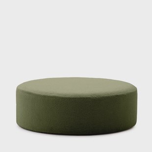 Kave Home Poef 'Kaeli' Bouclé, 120cm, kleur Donkergroen