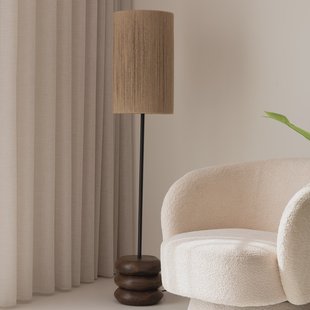 Kave Home Vloerlamp 'Kor' Acaciahout en jute, 147cm