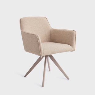 Jesper Home Draaibare Eetkamerstoel 'Hofu' Turn Beige, kleur Wild Walnut