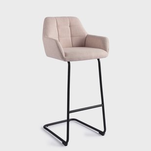 Jesper Home Barkruk 'Noto' Arch Black, kleur Petal Pink (zithoogte 76cm)