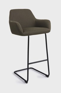 Jesper Home Barkruk 'Hiroo' Arch Black, kleur Jungle Jewel (zithoogte 76cm)