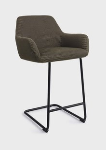 Jesper Home Barkruk 'Hiroo' Arch Black, kleur Jungle Jewel (zithoogte 66cm)