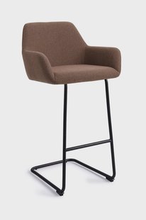 Jesper Home Barkruk 'Hiroo' Arch Black, kleur Rustic Rye (zithoogte 76cm)