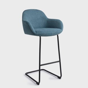 Jesper Home Barkruk 'Kushi' Arch Black, kleur Ocean Eyes (zithoogte 78cm)