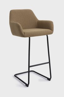 Jesper Home Barkruk 'Hiroo' Arch Black, kleur Willow (zithoogte 76cm)