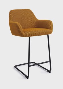 Jesper Home Barkruk 'Hiroo' Arch Black, kleur Groovy Garam (zithoogte 66cm)