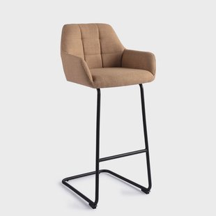 Jesper Home Barkruk 'Noto' Arch Black, kleur Toasted Toffee (zithoogte 75cm)