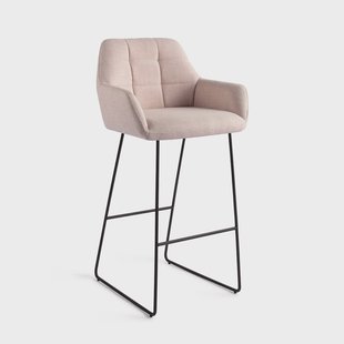 Jesper Home Barkruk 'Noto' Slide Black, kleur Petal Pink (zithoogte 75cm)