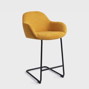 Jesper Home Barkruk 'Kushi' Arch Black, kleur Sweet Corn (zithoogte 68cm)