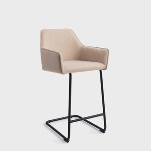 Jesper Home Barkruk 'Hofu' Arch Black, kleur Wild Walnut (zithoogte 65cm)