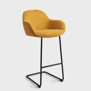 Jesper Home Barkruk 'Kushi' Arch Black, kleur Sweet Corn (zithoogte 78cm)