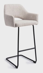 Jesper Home Barkruk 'Yanai' Arch Black, kleur Pigeon (zithoogte 75cm)