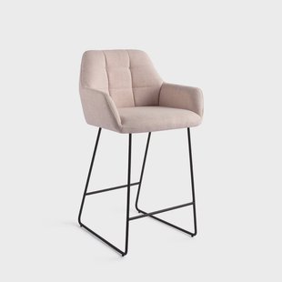 Jesper Home Barkruk 'Noto' Slide Black, kleur Petal Pink (zithoogte 65cm)