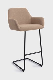 Jesper Home Barkruk 'Hiroo' Arch Black, kleur Whisper Wheat (zithoogte 76cm)