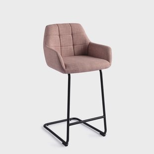 Jesper Home Barkruk 'Noto' Arch Black, kleur Vintage Rose (zithoogte 65cm)