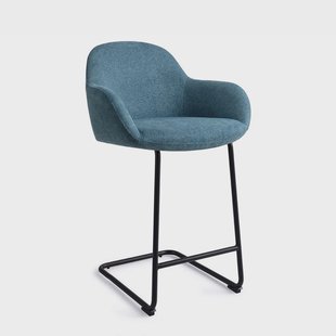 Jesper Home Barkruk 'Kushi' Arch Black, kleur Ocean Eyes (zithoogte 68cm)