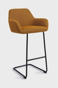 Jesper Home Barkruk 'Hiroo' Arch Black, kleur Groovy Garam (zithoogte 76cm)