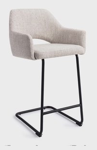 Jesper Home Barkruk 'Yanai' Arch Black, kleur Pigeon (zithoogte 66cm)