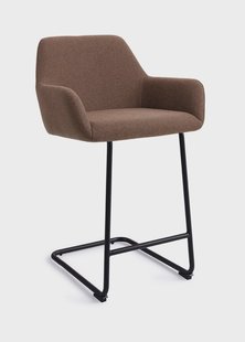 Jesper Home Barkruk 'Hiroo' Arch Black, kleur Rustic Rye (zithoogte 66cm)